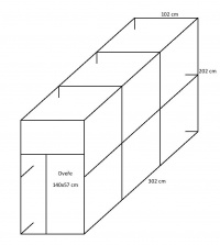Voliéra 302x202x102 cm bez krmného pultu